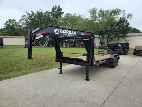 7×20 Gooseneck Equipment Trailer (2) 7K Axles Standup Ramps I-Beam 14K GVWR, product image 1