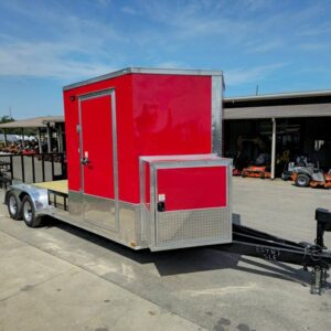 Enclosed Trailer 7' X 20' Red Hybrid Trailer Landscaping Equipment etc..