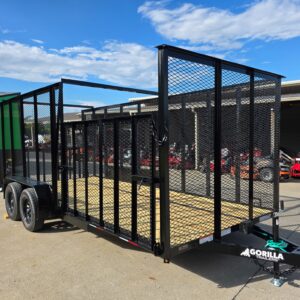 7x18 Dovetail Debris Utility Trailer w/ Side Gate 6 Foot Mesh sides (2) 3,500lb Axles 7K GVWR