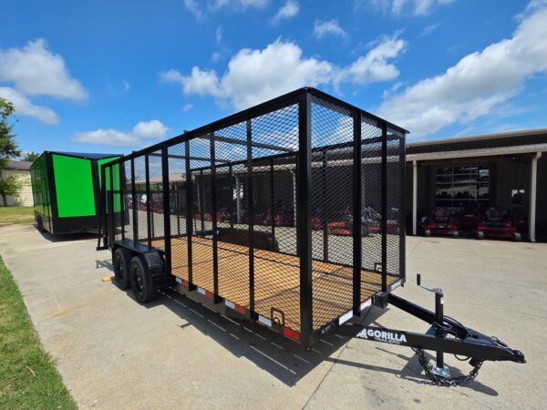 6.4x18 Debris Junk Trash Removal Leaf Trailer 6ft Mesh Sides (2) 3500lb Axles 7k GVWR, product image 1