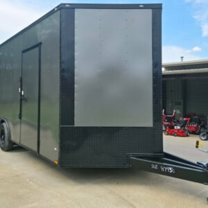 8.5 x 18 Charcoal/Black Enclosed Trailer with Blackout and (2) Heavy-Duty 5,200lb Axles