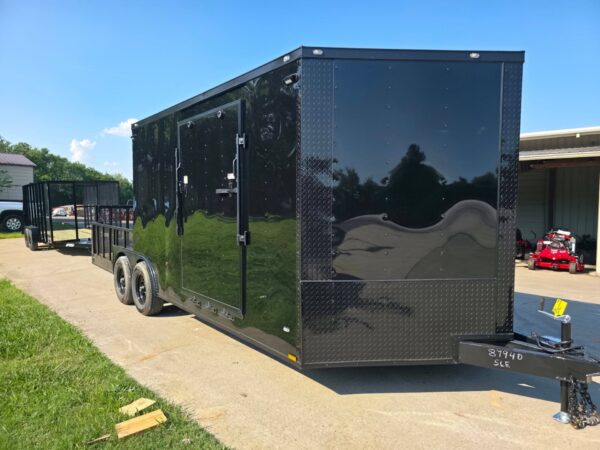 8.5x20 Enclosed Hybrid Black with Black Trim (2) 5200LB Axles, product image 1
