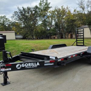 7x16 I-Beam Equipment Skid Steer Trailer (2) 5200lb Axles with Stand-Up Ramps 10K GVWR