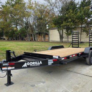 7x16 I-Beam Equipment Trailer with (2) 7K Axles with Stand Up Ramps 14K GVWR