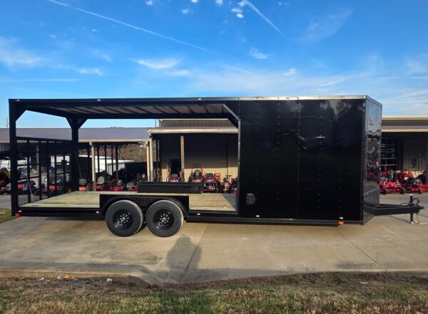 8.5x24 Hybrid Enclosed Trailer Black w/ Black Out Package & Gate, product image 1