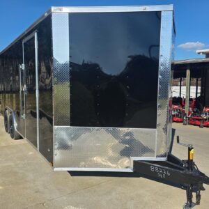 8.5x20 Black V-Nose Enclosed Trailer with Silver ATP (2) 52000lb Axles