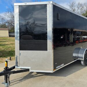 6x12 Black V-Nose Enclosed Trailer with Silver ATP (1) 3,500lb Axle