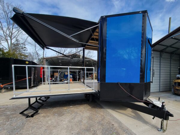 8.5' x 14' Custom Stage Trailer Cobalt Blue With Blackout, product image 1