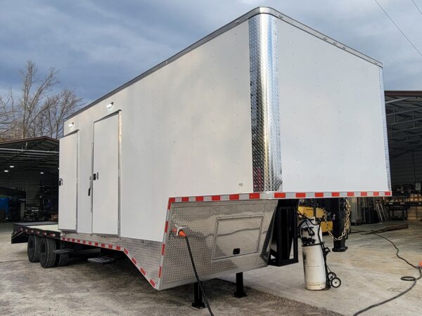 8.5' X 38' Custom Gooseneck Hybrid Equipment and Toy Hauler Trailer, product image 1