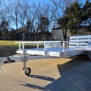 6.4' x 14' Tandem All Aluminum Utility Trailer Dual Axle Straight Deck 7K GVWR