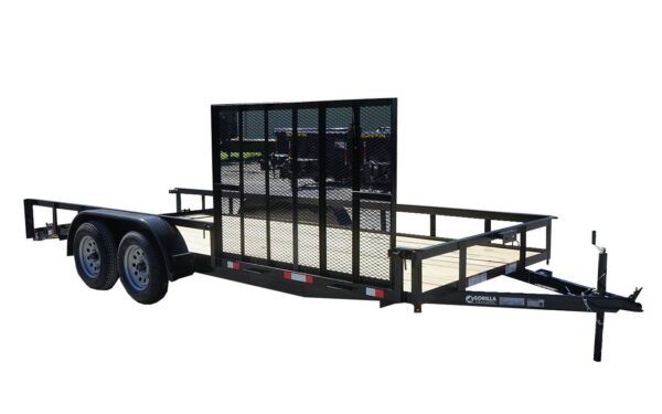 6.4×18 Dovetail Utility Trailer with Side Gate (2) 3,500lb Axle, product image 1