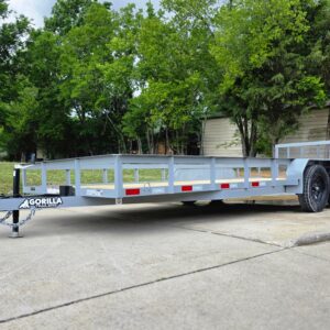 7x20 Utility Trailer Dovetail Powder Coated w/ Gate (2) 3500lb Axles 7k GVWR 2-Brakes