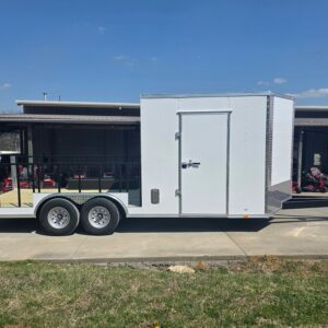 8.5×20 White Enclosed Hybrid Utility Trailer (2) 7,000lb Axles 14K GVWR