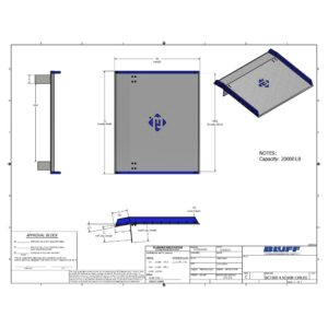 Bluff Aluminum Dock Board with Steel Curbs - 72"x60" - Capacity 20.000lbs