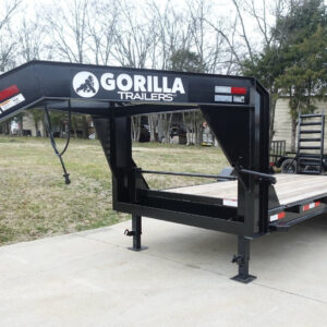 7x16 Gooseneck Equipment Trailer (2) 7K Axles with Stand-Up Ramps 14k GVWR