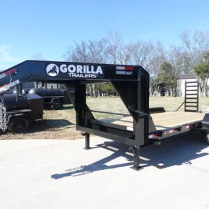7' x 18' Gooseneck Equipment Trailer (2) 7K Axles Standup Ramps 14k GVWR