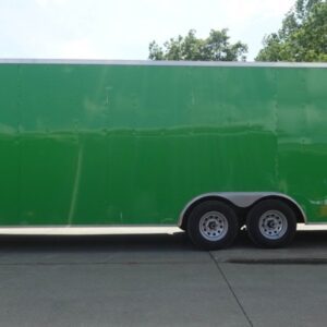 8.5x24 V Nose Neon Green Enclosed Trailer (2) 5200 LB Axles With Brakes 7 Ft Interior Height