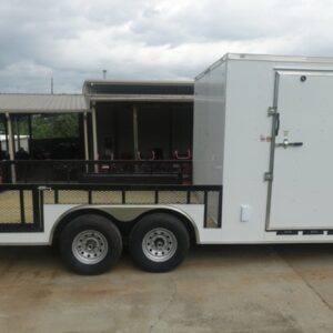 8.5x20 White Enclosed Hybrid Utility Trailer (2) 7,000lb Axles