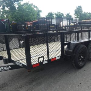 7' X 12' Dovetail Utility Trailer 2ft Mesh (2) 3500lb Axles