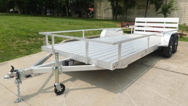7' x 18' All Aluminum Utility Trailer Dual Axle Straight Deck, product image 1