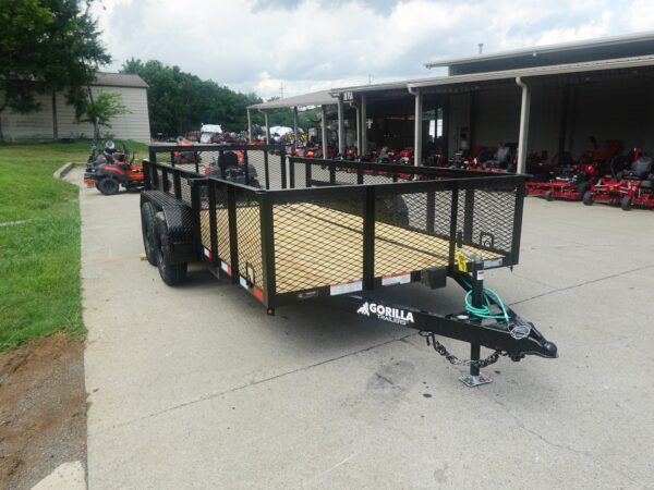 6.4x14 Dovetail Utility Trailer with 2ft Mesh Sides (2) 3500lb Axle, product image 1