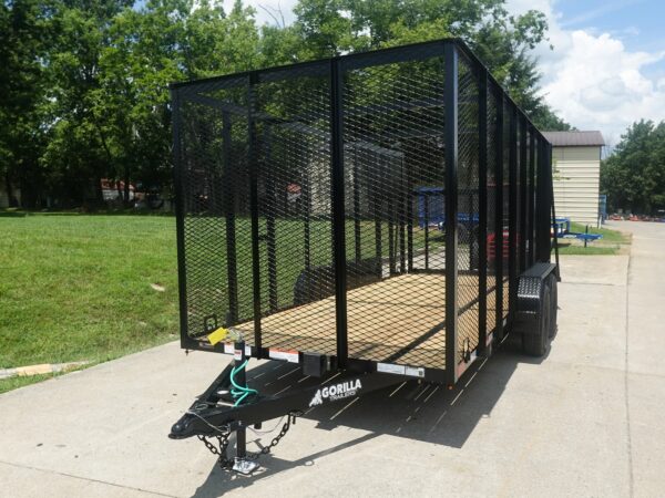 6.4x16 Straight Deck Utility Trailer 6ft Mesh Sides (2) 3,500lb Axles, product image 1
