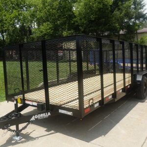 7x20 Heavy Duty Straight Deck Utility Trailer 4ft Mesh Sides (2) 5,200lb Axles