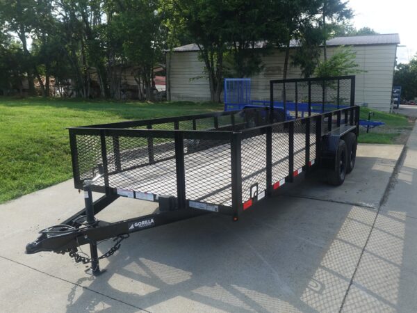 6.4x18 Utility Trailer with 2FT Mesh Sides & Gate (2) 3,500LB Axles GVWR 7K, product image 1