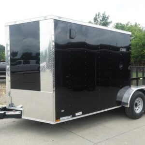 7x16 Black Hybrid Enclosed Trailer (2) 7000LB Axles Storage 14 Ply Tires