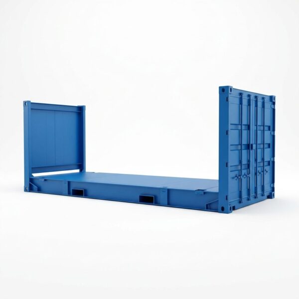 20ft Flat Rack Container - One-Trip - Blue, product image 1