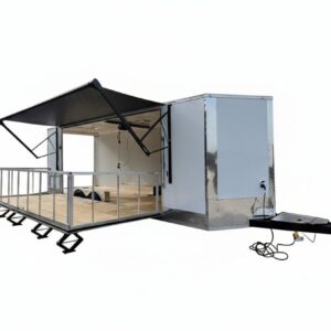 8.5' X 24' White Custom Stage Trailer Showcase Event Marketing
