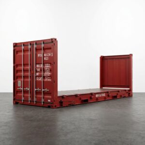 40ft Flat Rack Container - One-Trip - Red