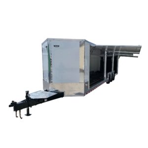 8.5' X 36' White Custom Enclosed Car Hauler (3) 7,000lb Spread Axles