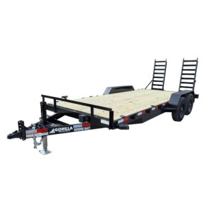 7' x 18' Skid Steer Equipment Trailer (2) 6000lb Axles with Stand-Up Ramps 12K GVWR