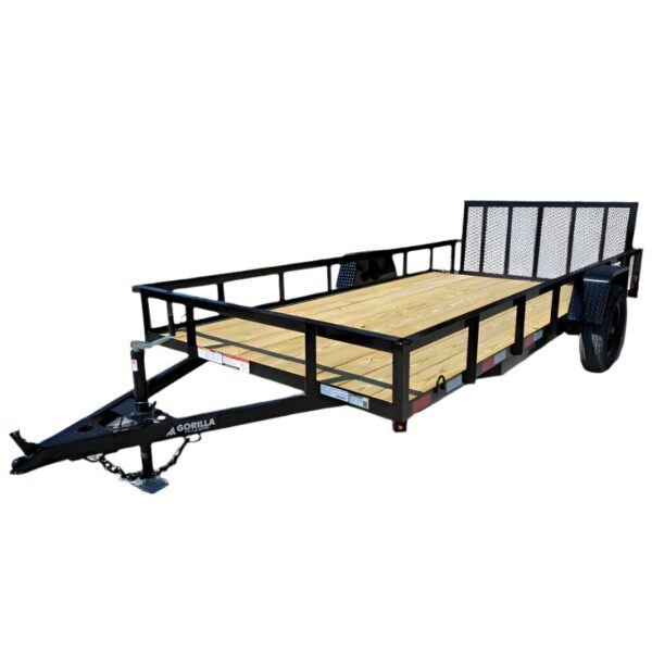 6'4" x 14 Utility Trailer Dovetail With Gate Powder Coated 3,500lb Axle, product image 1