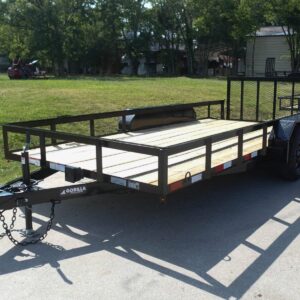 7x16 Utility Trailer Dovetail Powder Coated (2) 3,500lb Axles 7K GVWR