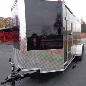 Enclosed Trailer 6'x16' Black - V-Nose Cargo Equipment Car ATV Storage
