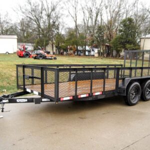 6.4x16 Straight Deck Utility Trailer with 2ft Mesh Sides Tall Gate 7K GVWR