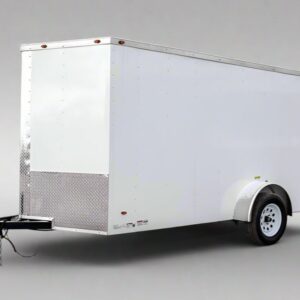 6x12 V-Nose Enclosed Trailer with Ramp and Side Door (1) 3,500lb Axle