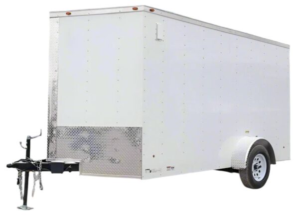 7x12 V-Nose Enclosed Trailer 3,500lb Axle with Ramp and Brakes, product image 1