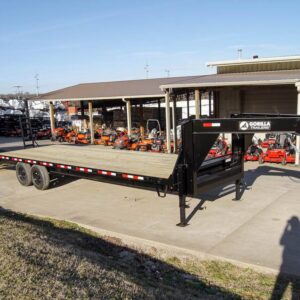 8.5x30 IBeam Gooseneck Deckover Trailer (2) 7K Axles Stand-Up Ramps 14K GVWR