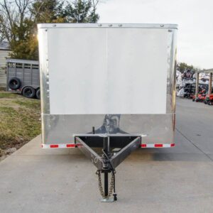 8.5x28 Flat Nose White Enclosed Trailer (2) 5,200lb Axles Cargo Storage