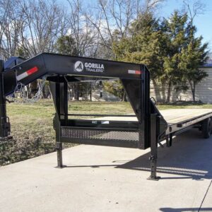 8.5x30 IBeam Gooseneck Straight Deckover Trailer (2) 7K Axles Slide Ramps 14K GVWR