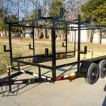 6.4x12 Straight Deck Utility Trailer 4.5ft Ladder Racks (2) 3,500lb Axles