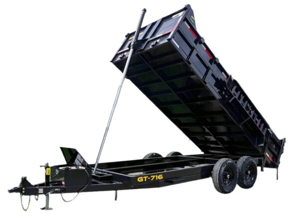 7x16 Telescopic Hydraulic Dump Trailer with 2ft Sides (2) 7K Axles GVWR 14K, product image 1