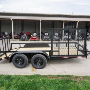 6.4x14 Dovetail Utility Trailer Tandem (2) 3,500lb Axles with Side Gate