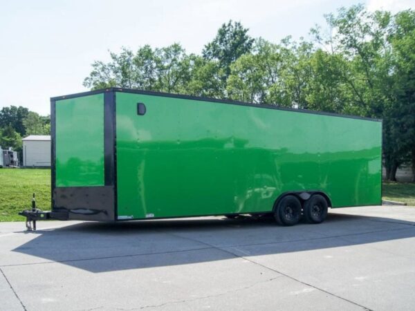 8.5x24 Lime Green Enclosed Trailer with Blackout Package (2) 5200lb Axles Storage, product image 1