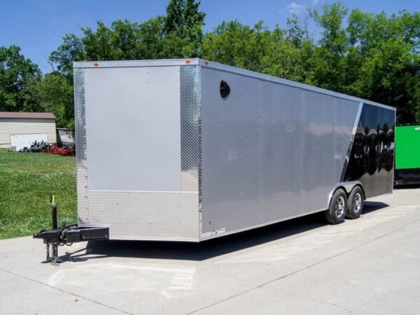 8.5x24 Two Tone-Black/Silver Enclosed Trailer (2) 5200lb Axle Storage, product image 1