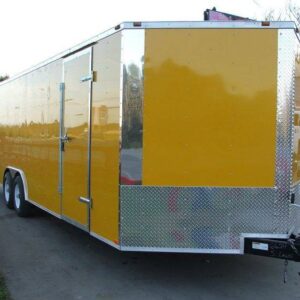Enclosed Trailer 8.5'x24' Yellow - Mower Motorcycle Car Truck Hauler Storage