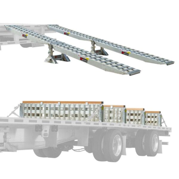 HD Ramps 4 Bunk Load Leveler / 4 Ramp Master Kit for 18" Step Deck Trailers, 23,500 lb, Aluminum, product image 1
